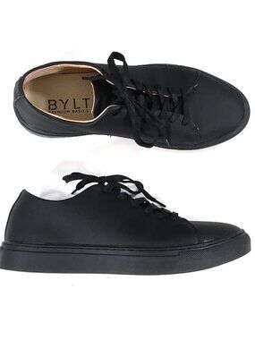 BYLT Premium Basics Lux Low Sneakers Mens Size 8.5 Black Leather